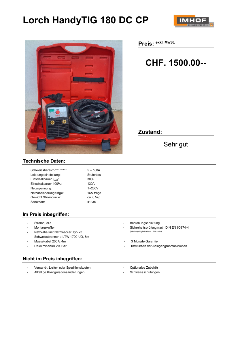 Lorch HandyTIG 180 DC